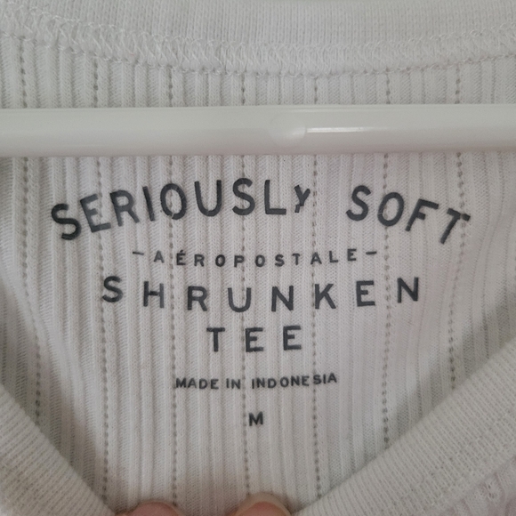 Aeropostale Seriously Soft Shrunken Tee (2) M white chocolate malt - Picture 7 of 7